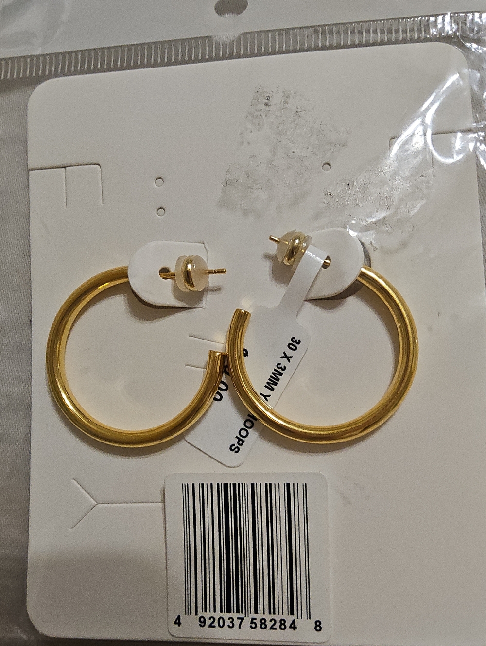 Classic Gold Hoop Earrings - Women Jewelry Approximately 1.25 Inches - Picture 1 of 1